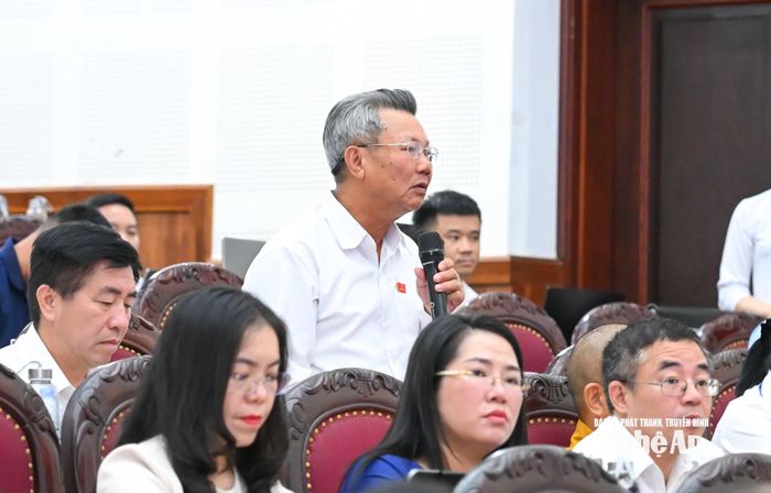 Đại biểu Nguyễn Sỹ Hội nêu ý kiến thảo luận tại hội trường. Ảnh: Thành Cường