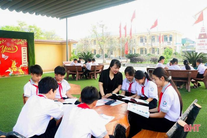 Môi trường xanh - sạch - đẹp là không gian học tập lý tưởng cho học sinh Trường THCS Mỹ Châu.