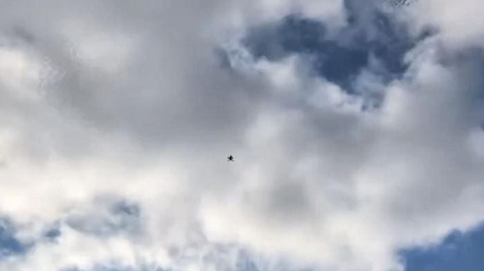 Wild Hornets, nhà sản xuất thiết bị bay không người lái (UAV) phi lợi nhuận của Ukraine, thử nghiệm UAV STING. Ảnh cắt từ video của Wild Hornets đăng trên nền tảng mạng xã hội X ngày 6/2/2025