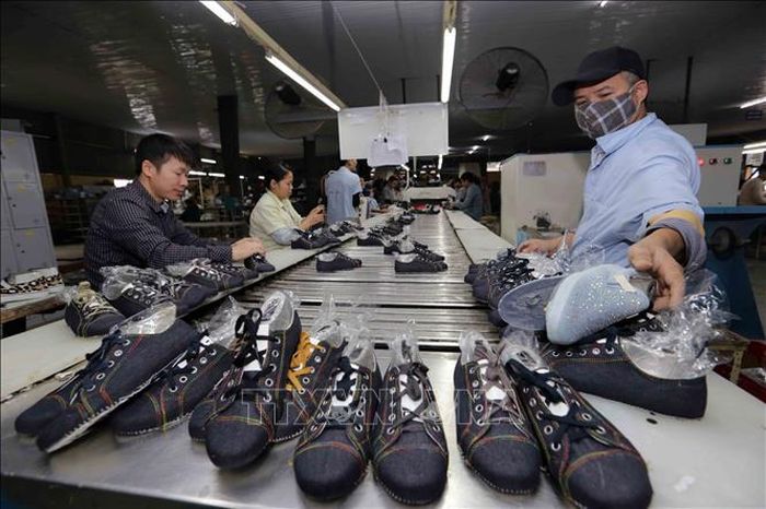 Ngành da giày có nhiều triển vọng tăng trưởng. Ảnh: TTXVN