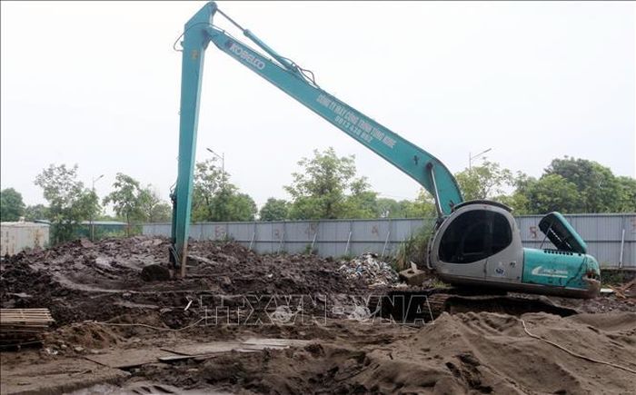 Thi công dự án nhà ở xã hội Bệnh viện Bạch Mai.