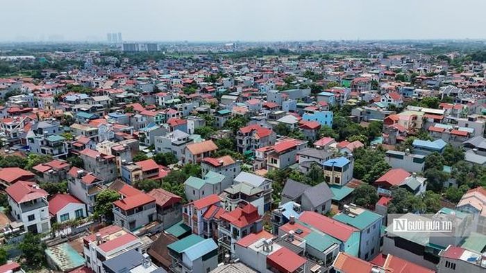 Một góc xã Thư Lâm nhìn từ trên cao: (Ảnh: Hữu Thắng).
