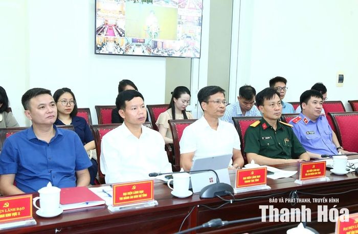 Các đại biểu dự hội nghị tại điểm cầu Thanh Hóa.