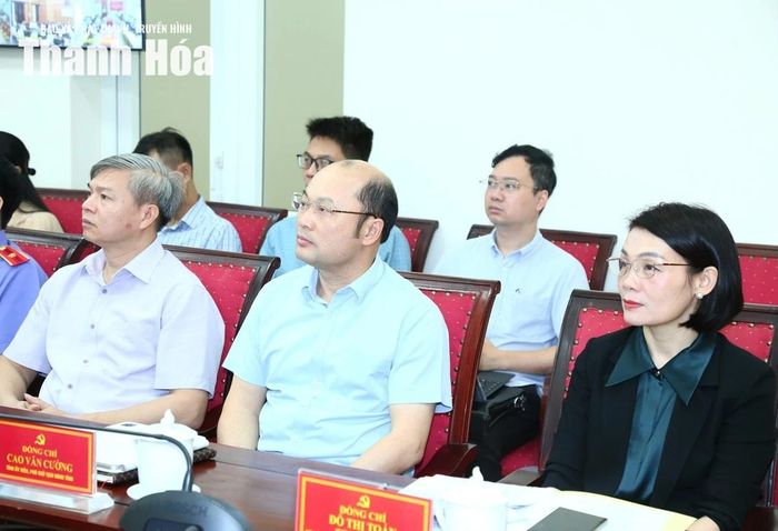 Các đại biểu dự hội nghị tại điểm cầu Thanh Hóa.