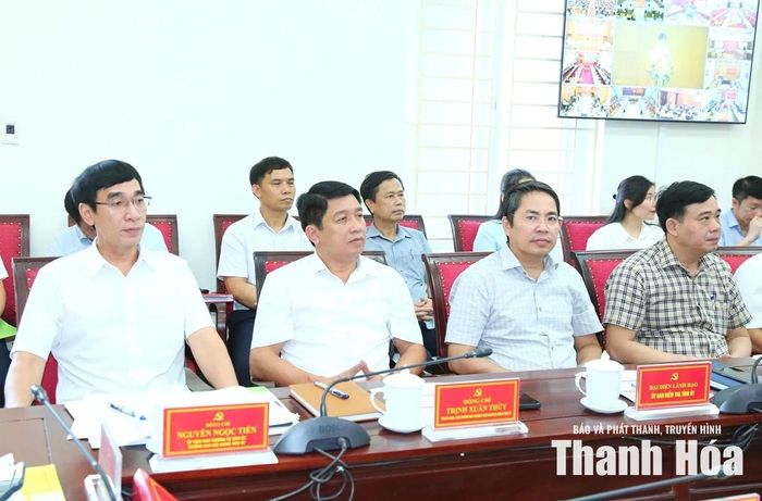 Các đại biểu dự hội nghị tại điểm cầu Thanh Hóa.