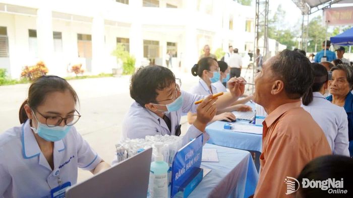 Bác sĩ chuyên khoa Tai Mũi Họng trực tiếp kiểm tra và tư vấn điều trị cho người dân.