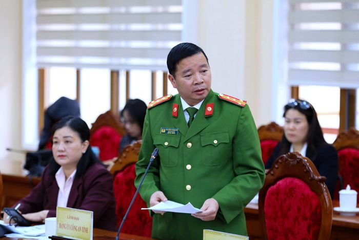 Đại tá Nguyễn Tường Vũ, Phó Giám đốc Công an tỉnh Lâm Đồng nêu một số kết quả tích cực trong công tác dân vận của lực lượng công an