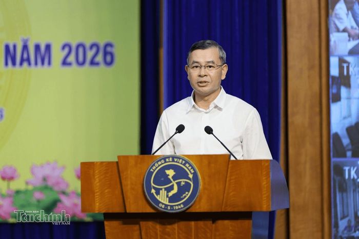 Bộ trưởng Bộ Tài chính Ngô Văn Tuấn, Trưởng Ban Chỉ đạo TĐTKT năm 2026 Trung ương phát biểu tại hội nghị (Ảnh: Mạnh Tuấn - Thời báo Tài chính Việt Nam)