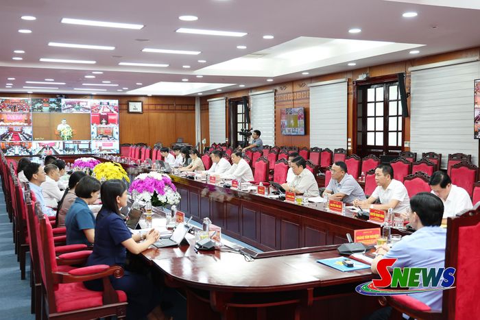 Các đại biểu dự hội nghị tại điểm cầu tỉnh Sơn La.