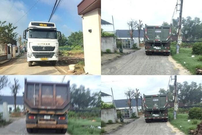 Các xe ben lưu thông trên tuyến đường 044 Mỹ Phước, khu vực Cầu Quan, phường Long Nguyên, TP.HCM.