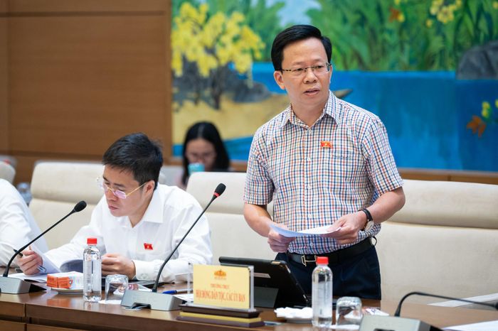 ĐBQH hoạt động chuyên trách tại Ủy ban Kinh tế và Tài chính Lê Minh Nam phát biểu tại phiên họp