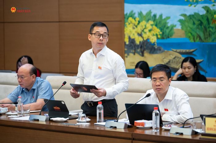 ĐBQH hoạt động chuyên trách tại Ủy ban Văn hóa và Xã hội Đỗ Hoàng Việt phát biểu tại phiên họp