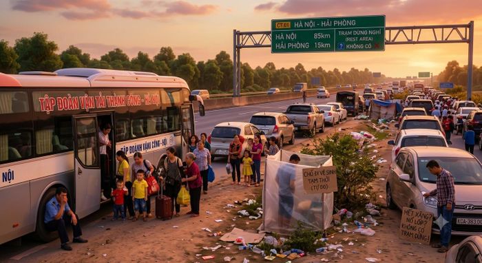 Khi tuyến cao tốc thiếu trạm dừng nghỉ sẽ phát sing nhiều hệ lụy không đáng có (hình ảnh minh họa được tạo bởi AI)