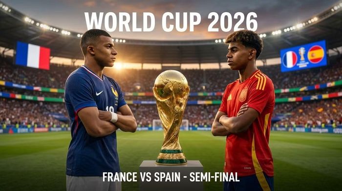 Pháp - Tây Ban Nha gặp nhau tại bán kết World Cup 2026. Ảnh minh họa