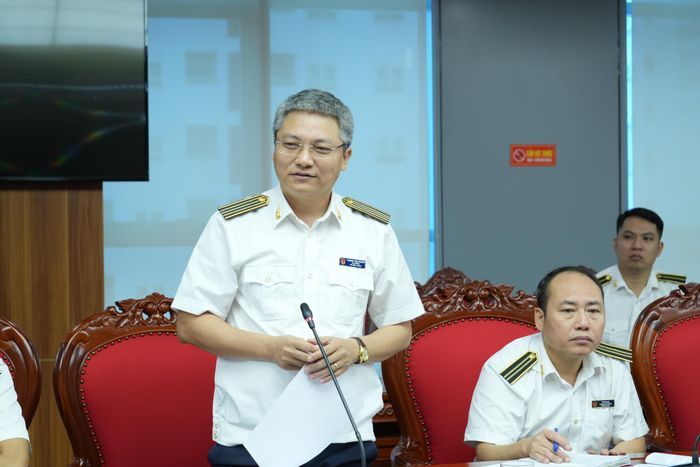 Vụ trưởng Vụ Tổng hợp (KTNN) Hoàng Văn Lương phát biểu tại Hội nghị. Ảnh: H.THOAN