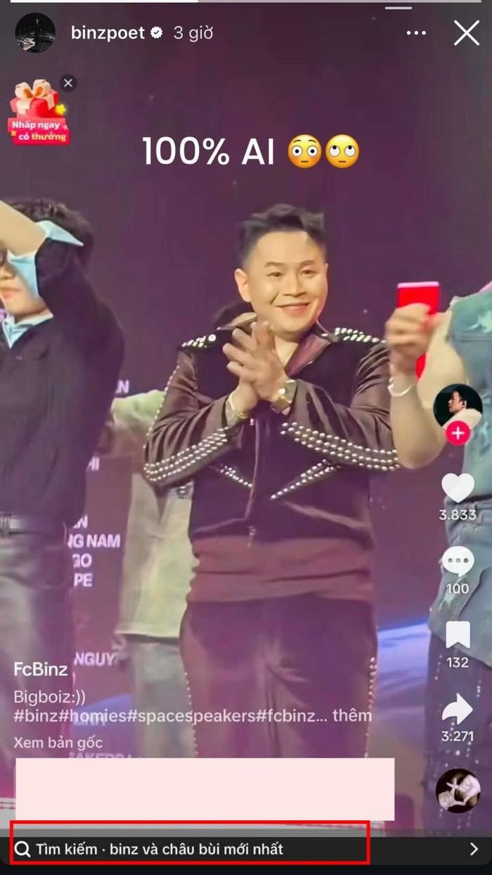 Binz lên tiếng cho rằng bức ảnh trên là AI, nhưng netizen tìm kiếm nhiều đoạn clip ảnh trên không khác nhiều so với thực tế 