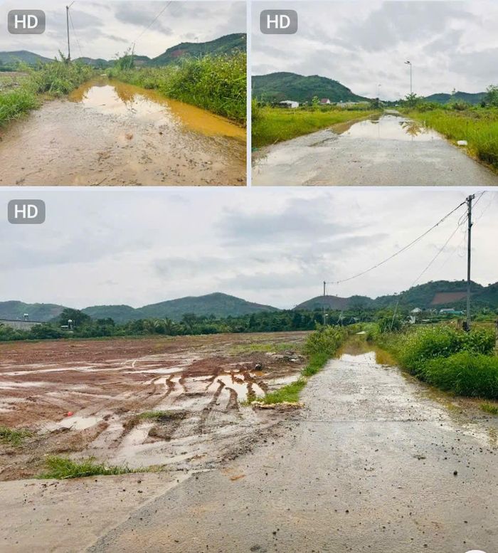 Đường liên thôn khu vục san lấp. Sau những trận mưa gây ngập úng cục bộ kéo dài. Ảnh hưởng không nhỏ đến sinh hoạt của người dân