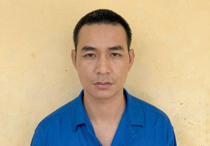 Nghi phạm Nguyễn Văn Sáng tại cơ quan công an.
