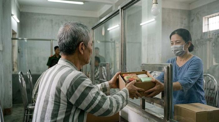Từ 1/7, phạm nhân được nhận quà từ người thân theo quy định mới của Thông tư 88/2026/TT-BCA. Ảnh minh họa bởi AI