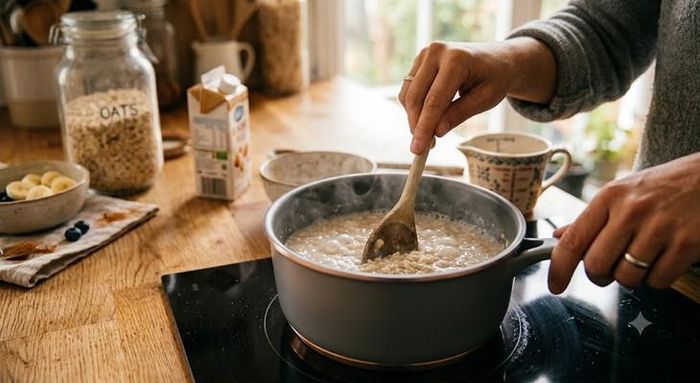 Yến mạch nấu chín chứa hàm lượng beta-glucan cao hơn.