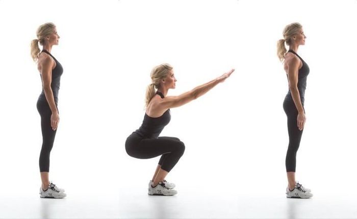 Cách thực hiện bài tập squat giúp hạ đường huyết.