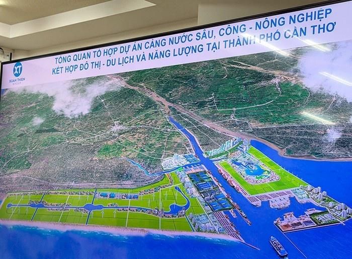  Sơ đồ tổng thể tổ hợp dự án do Tập đoàn Xuân Thiện đề xuất tại Trần Đề. Ảnh: UBND TP Cần Thơ. 