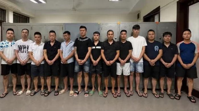 Các đối tượng bị bắt giữ tại cơ quan Công an.