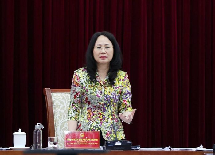 Bộ trưởng Lâm Thị Phương Thanh phát biểu chỉ đạo tại cuộc họp