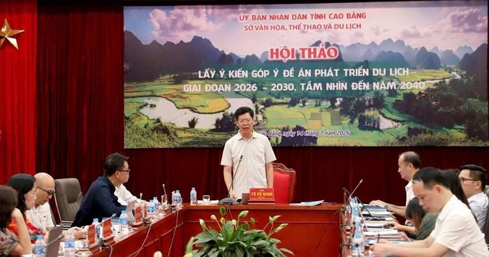 Giám đốc Sở VHTTDL Cao Bằng Tô Vũ Ninh phát biểu tại hội thảo
