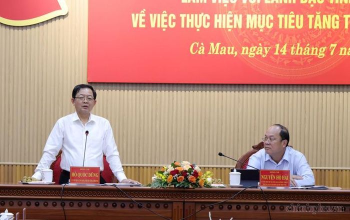 Phó Thủ tướng Chính phủ Hồ Quốc Dũng làm việc với tỉnh Cà Mau - Ảnh: VGP/Gia Huy