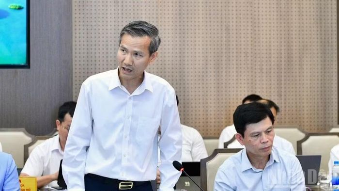 Lãnh đạo Bộ Nội vụ phát biểu ý kiến tại cuộc làm việc. (Ảnh: THANH GIANG)