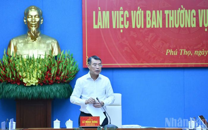 Thủ tướng Chính phủ Lê Minh Hưng yêu cầu tỉnh Phú Thọ cần nỗ lực vượt mọi khó khăn, phấn đấu cao nhất đạt mức tăng trưởng 2 con số năm 2026. (Ảnh: THANH GIANG)