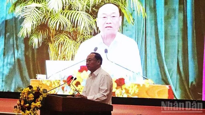 Đồng chí Thái Đại Ngọc phát biểu kết luận hội nghị.