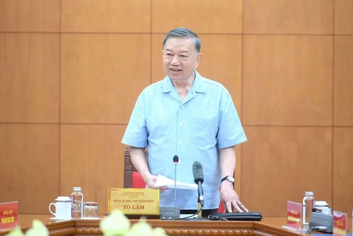Tổng Bí thư, Chủ tịch nước Tô Lâm phát biểu tại cuộc làm việc. (Ảnh: ĐĂNG KHOA)