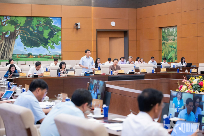 Phó thủ tướng Chính phủ Nguyễn Văn Thắng báo cáo tại phiên họp.