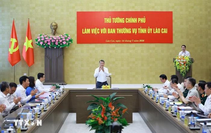 Thủ tướng Lê Minh Hưng chủ trì buổi làm việc với Ban Thường vụ Tỉnh ủy Lào Cai.