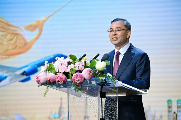  Bộ trưởng Bộ Tài chính Ngô Văn Tuấn phát biểu tại buổi lễ. 