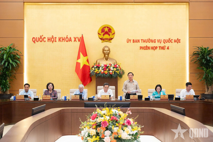 Phó chủ tịch Quốc hội Nguyễn Khắc Định phát biểu kết luận nội dung họp.