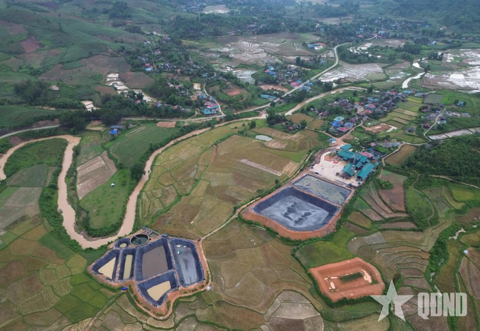Xã Núa Ngam, tỉnh Điện Biên nhìn từ trên cao.
