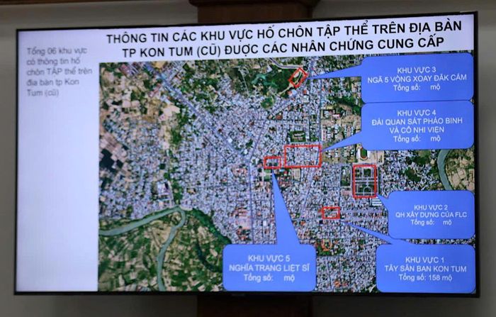 Thông tin các khu vực hố chôn tập thể trên địa bàn TP Kon Tum (cũ) được các nhân chứng cung cấp