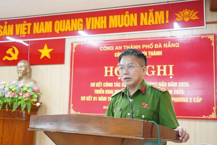 Đại tá Nguyễn Văn Tăng - Phó Giám đốc Công an TP Đà Nẵng phát biểu chỉ đạo tại hội nghị.