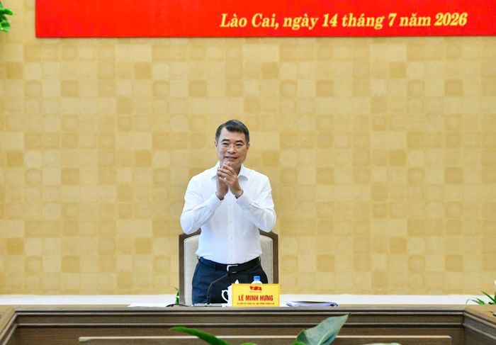  Thủ tướng Lê Minh Hưng tại cuộc làm việc với Ban Thường vụ Tỉnh ủy Lào Cai. Ảnh: THANH HOA 