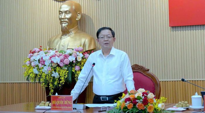 Phó Thủ tướng Hồ Quốc Dũng phát biểu tại buổi làm việc với lãnh đạo tỉnh Cà Mau