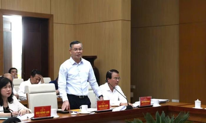 Bộ trưởng Bộ Tài chính Ngô Văn Tuấn phát biểu.