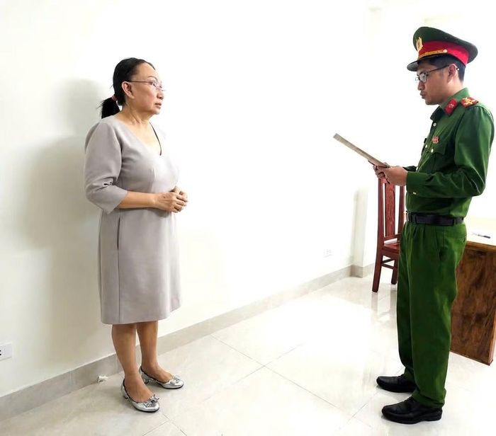 Bị can Lê Thị Ngọc Mỹ - chủ tiệm vàng Kim Lý. Ảnh: CACC.