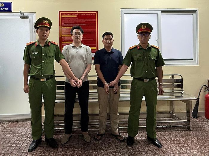 Dương Quốc Thái và Trần Thanh Lâm bị bắt khẩn cấp. Ảnh: Công an TPHCM