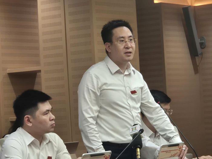 Ông Vũ Ngọc Anh, Phó Trưởng ban chuyên trách Ban Kinh tế - Ngân sách HĐND TP Hà Nội phát biểu