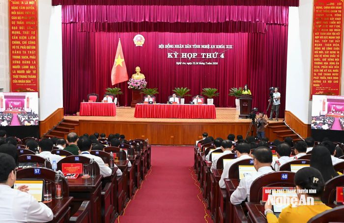 Toàn cảnh Kỳ họp thứ 4, HĐND tỉnh khóa XIX. Ảnh: Thành Cường