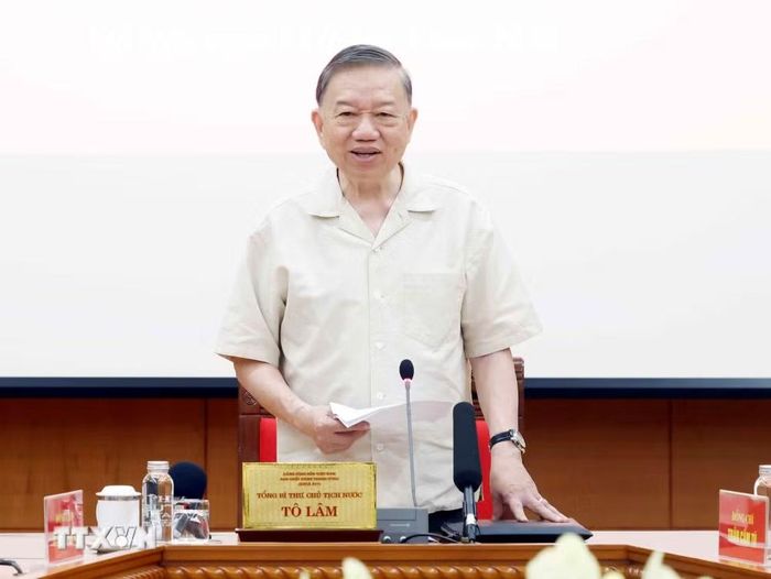Tổng Bí thư, Chủ tịch nước Tô Lâm phát biểu chỉ đạo tại Phiên họp thứ hai Ban Chỉ đạo Trung ương về phát triển văn hóa Việt Nam. (Ảnh: Thống Nhất/TTXVN)
