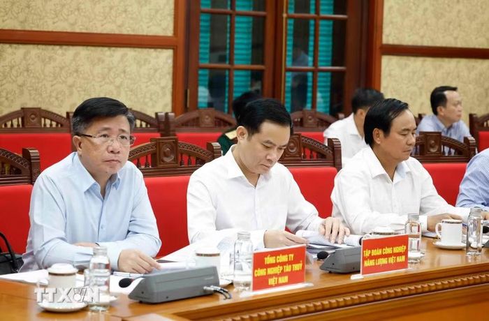 Các đại biểu tham dự cuộc làm việc. (Ảnh: Thống Nhất/TTXVN)
